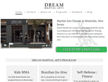 Tablet Screenshot of dreammartialarts.com